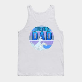 Surfing Dad // Wave blue sunset Tank Top